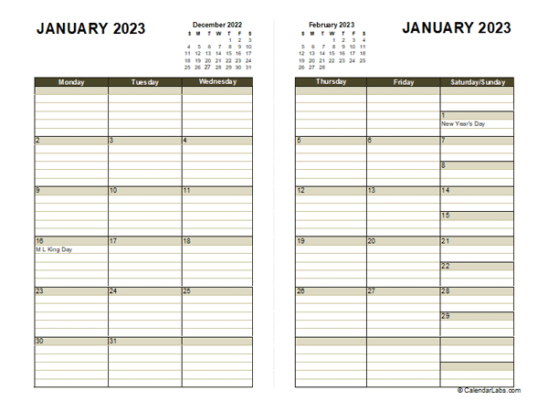 2023 Diary Planner Template