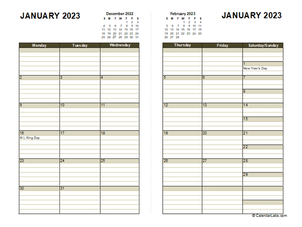 2023 Diary Planner Template Free Printable Templates
