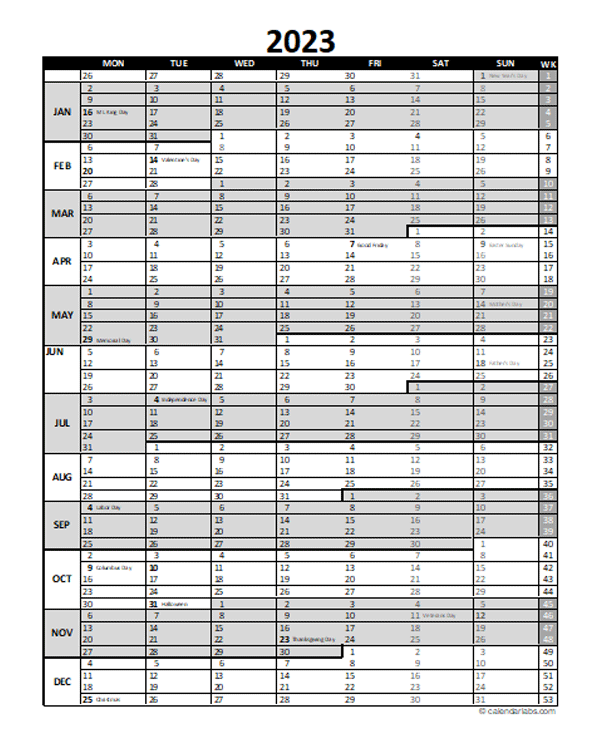 Free 2023 Excel Calendar For Project Planning Free Printable Templates