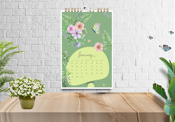 2023 Floral Wall Calendar