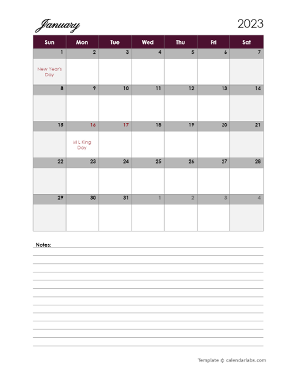 2023 Calendar Template Google Doc 2023 Calendar Free Google Doc 
