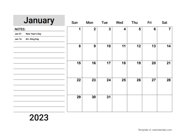 2023 Google Docs Planner With Holidays Free Printable Templates