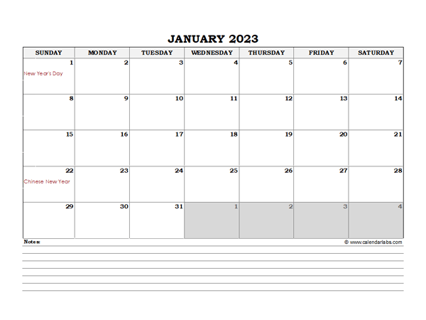 2023 Indonesia Monthly Calendar with Notes - Free Printable Templates