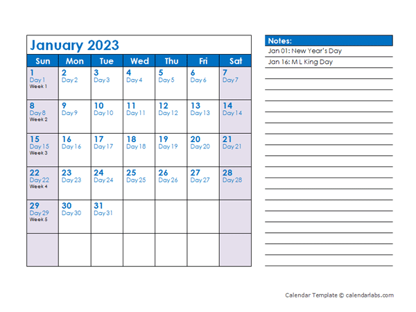 2023 Julian Date Calendar
