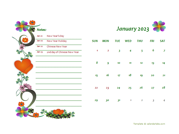 2023 Malaysia Calendar Free Printable Template