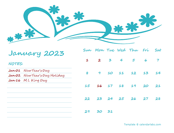 2023 Monthly Calendar Template Kindergarten