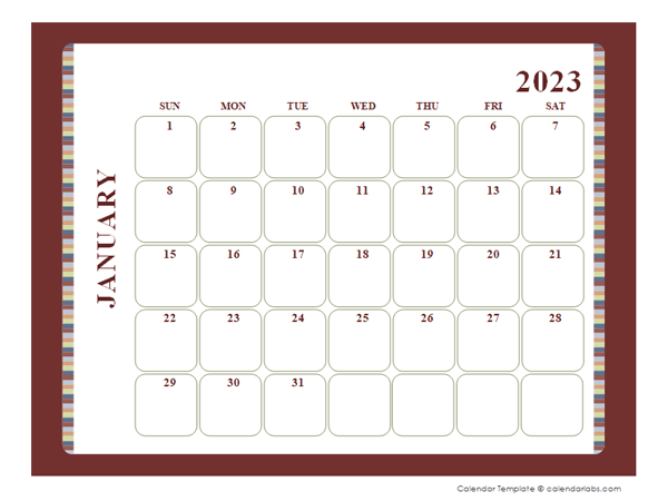 Printable Calendar 2023 Large Boxes Get Calendar 2023 Update