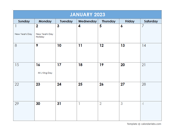 2023 Monthly PDF Calendar To Print - Free Printable Templates