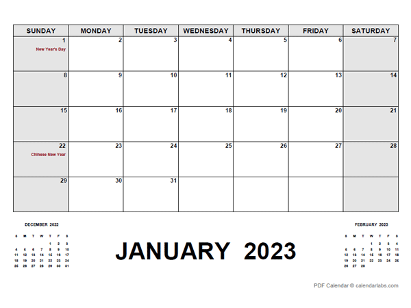 2023 Monthly Planner with Philippines Holidays
