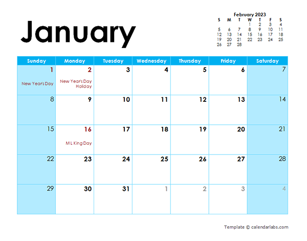 2023 PDF Calendar Blank Month