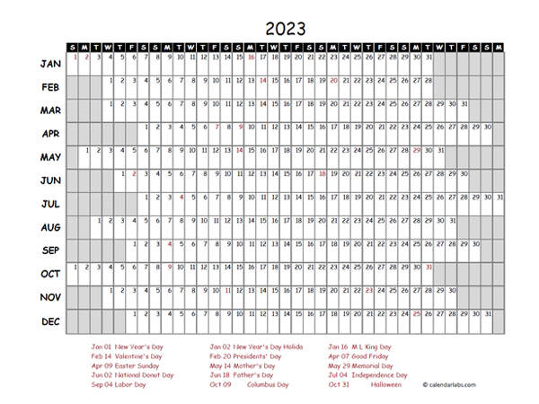 2023 PDF Calendar With Federal Holidays