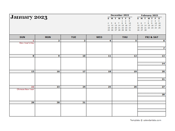 2023 Philippines Calendar For Vacation Tracking