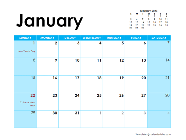 Free Printable 2023 Monthly Calendar With Holidays Philippines