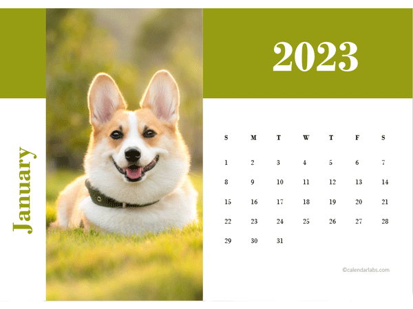 2023 Photo Calendar Landscape Template