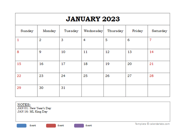2023 Powerpoint Calendar Template