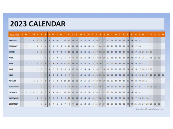 2023 Powerpoint Calendar Timeline
