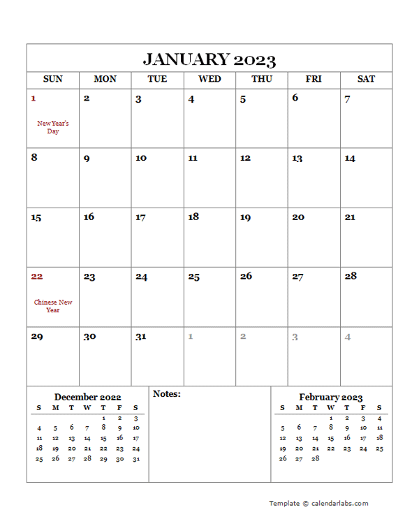 2023 Printable Calendar with Indonesia Holidays