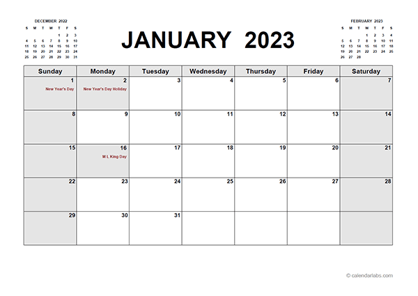 2023 Calendar Printable Pdf Free