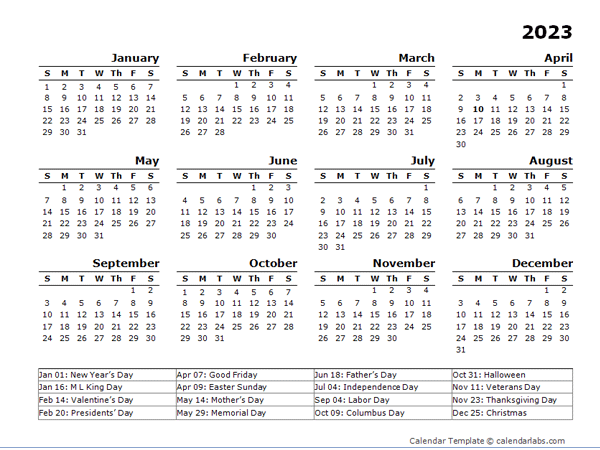 2023 Printable Yearly Design Calendar