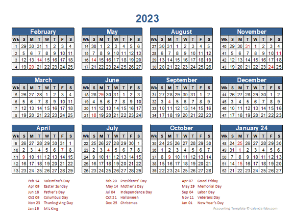 2023 Retail Accounting Calendar 4 4 5 