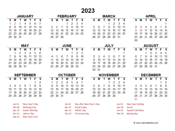 New Zealand Calendar 2023 Get Calendar 2023 Update