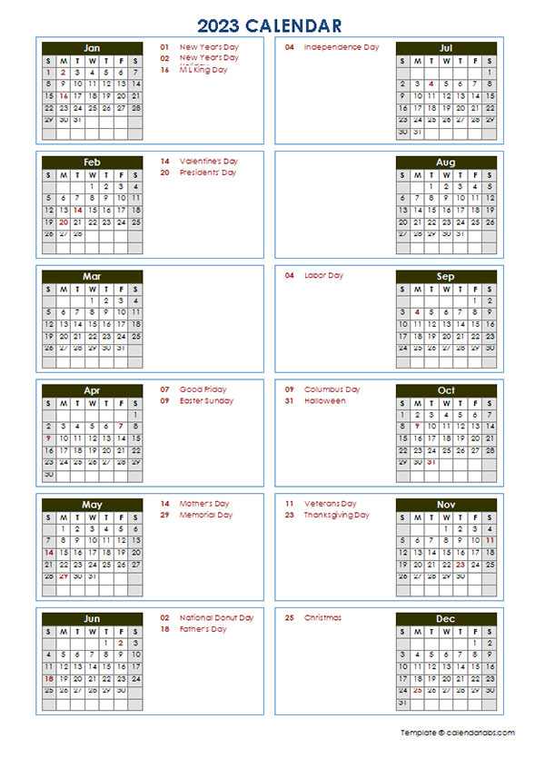 Key dates in 2023 at a glance