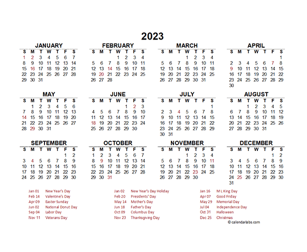 2023 united states calendar with holidays - 2023 united states calendar ...