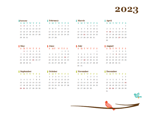 2023 Yearly Germany Calendar Design Template