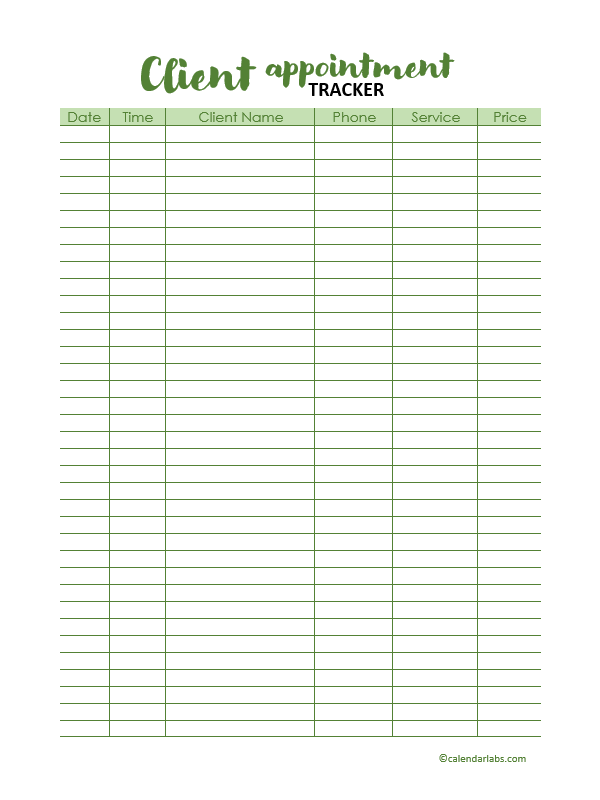 2023 Appointment Calendar Template