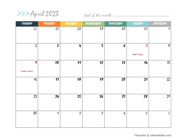 April 2023 Planner Template