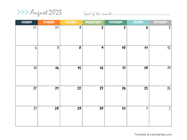 August 2023 Planner Template