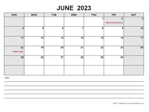 Blank June 2023 Calendar-pdf