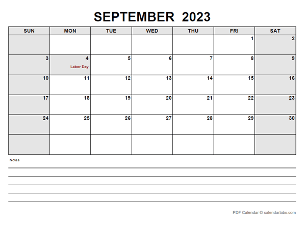 Blank September 2023 Calendar-pdf