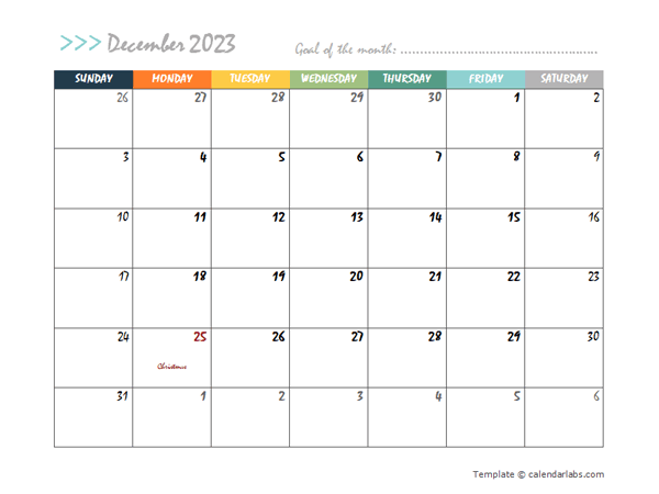 December 2023 Planner Template