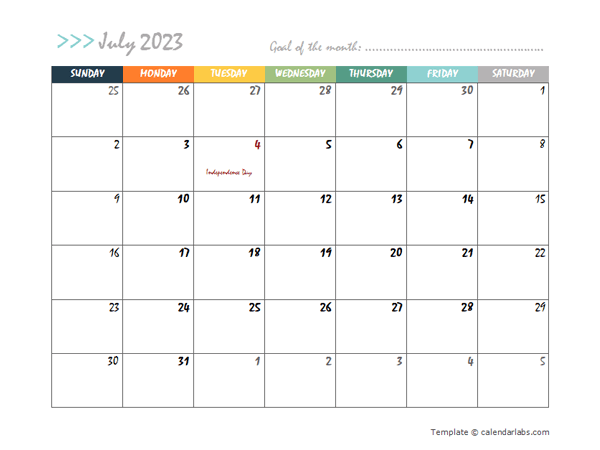 July 2023 Planner Template