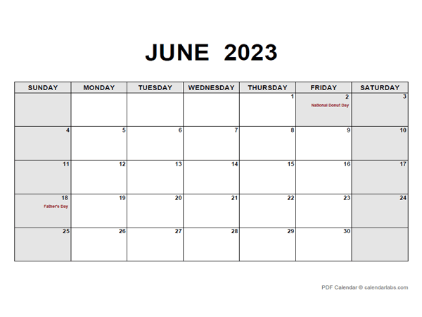 June 2023 Calendar Pdf