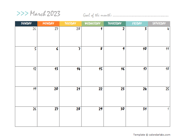 March 2023 Planner Template