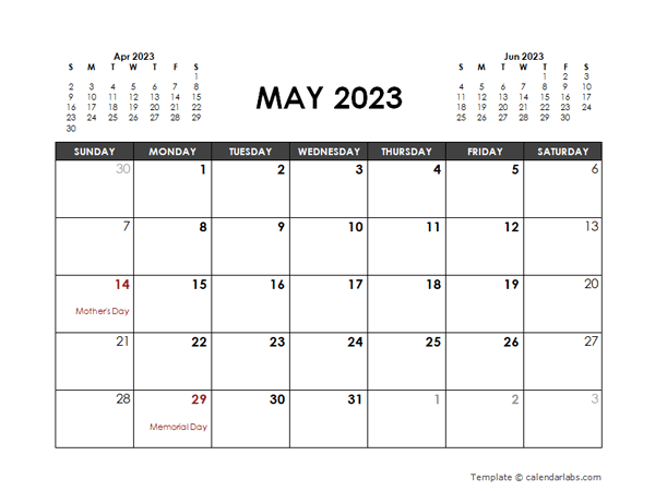 May 2023 Calendar Free Printable