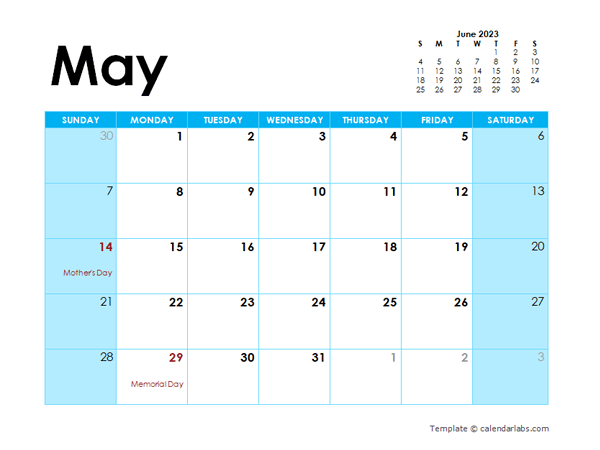 May 2023 Calendar With Holidays