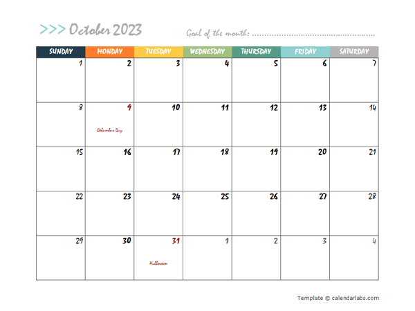 October 2023 Planner Template