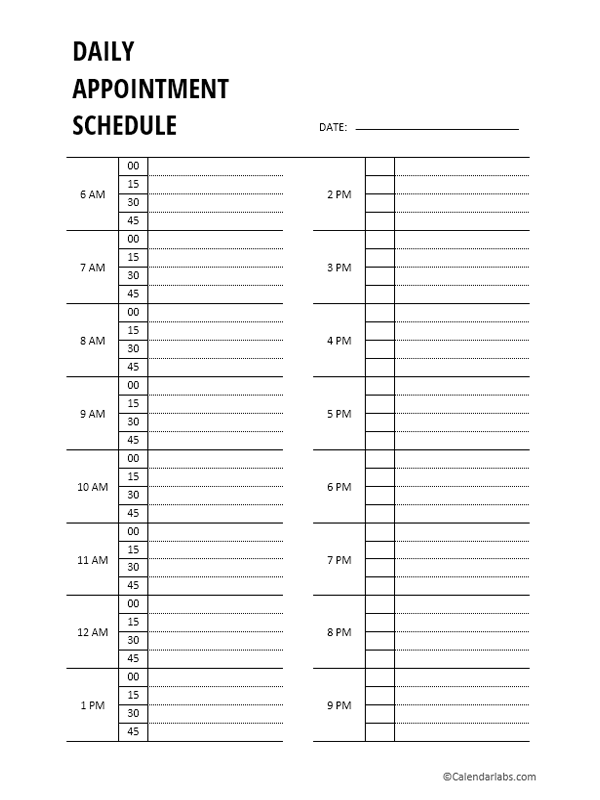 Printable 2023 Appointment Calendar