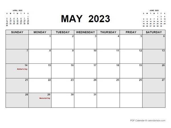 Printable May 2023 Calendar Pdf