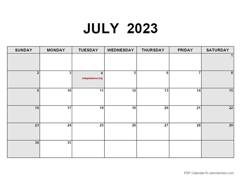 Printable July 2023 Calendar With Lines Mobila Bucatarie 2023