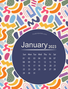 2023 Abstract Colorful Pattern Calendar