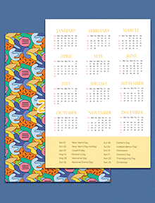 2023 abstract pocket calendar