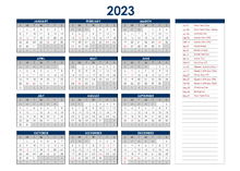 2023 Australia Annual Calendar with Holidays