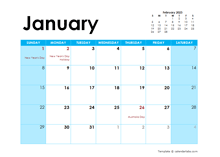 2023 Australia Monthly Calendar Colorful Design