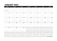 2023 Blank Mac Numbers Calendar