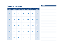 2023 Blank Printable Calendar