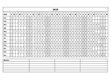 2023 Blank Landscape Yearly Calendar Template